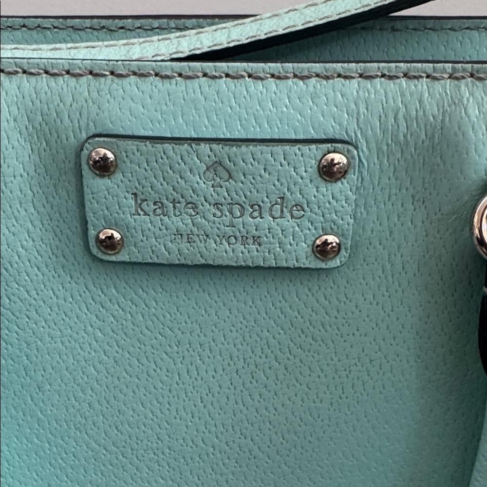 Kate Spade Wellesley Quinn Aqua Pebbled Leather Satchel Bag - Picture 8 of 10